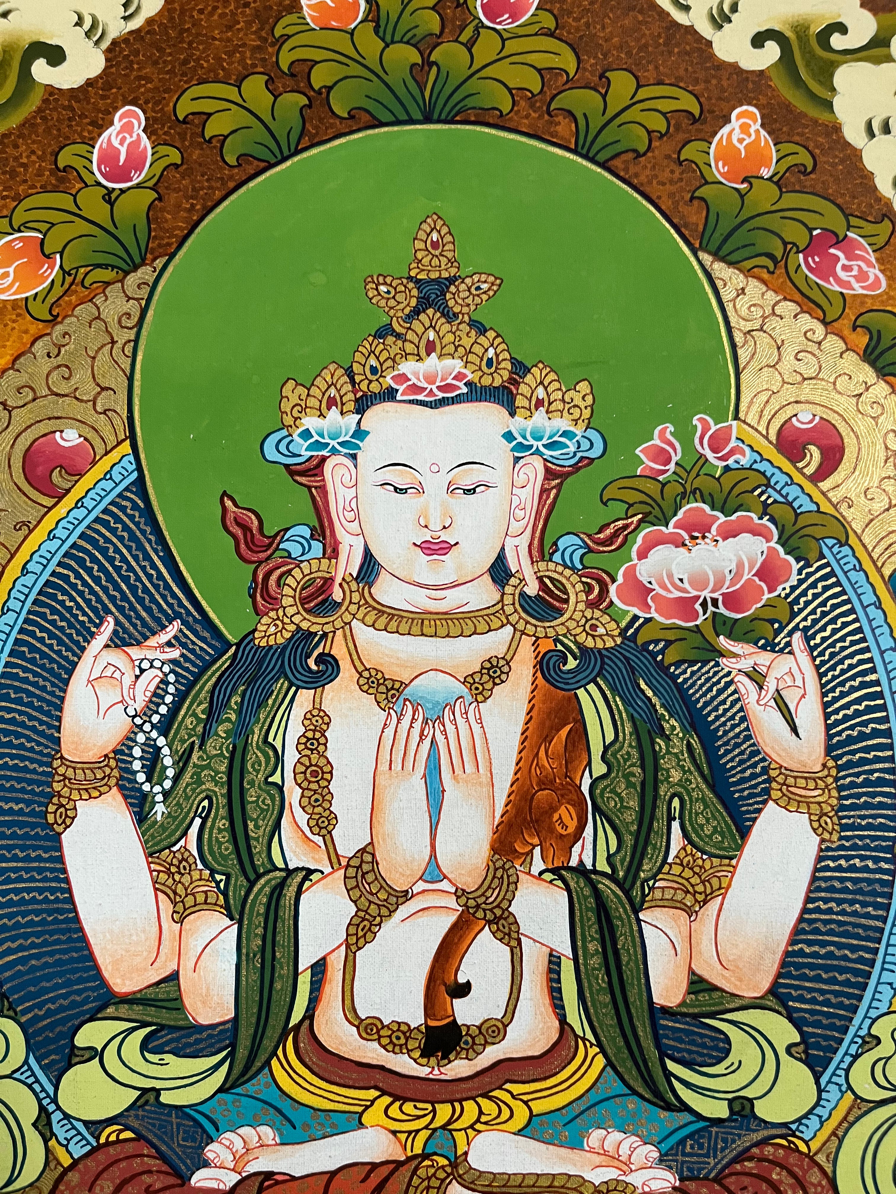 Chengrezi Thangka Painting – Authentic Tibetan Art for Compassion