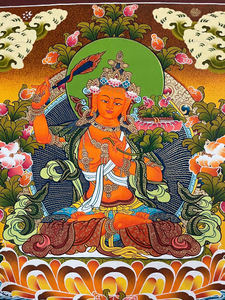 Manjushri Thangka Painting – Authentic Tibetan Art for Wisdom