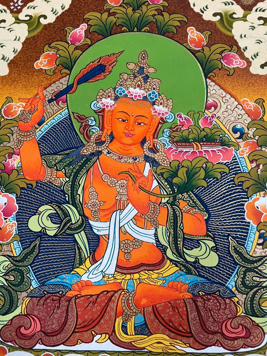 Manjushri Thangka Painting – Authentic Tibetan Art for Wisdom