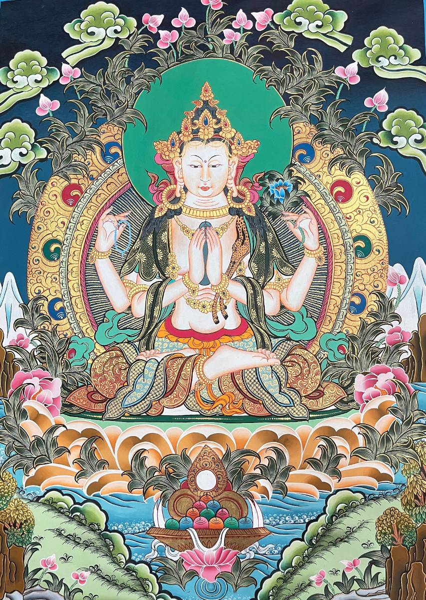 Chengrezi Thangka Painting – Kannon Authentic Tibetan Art 