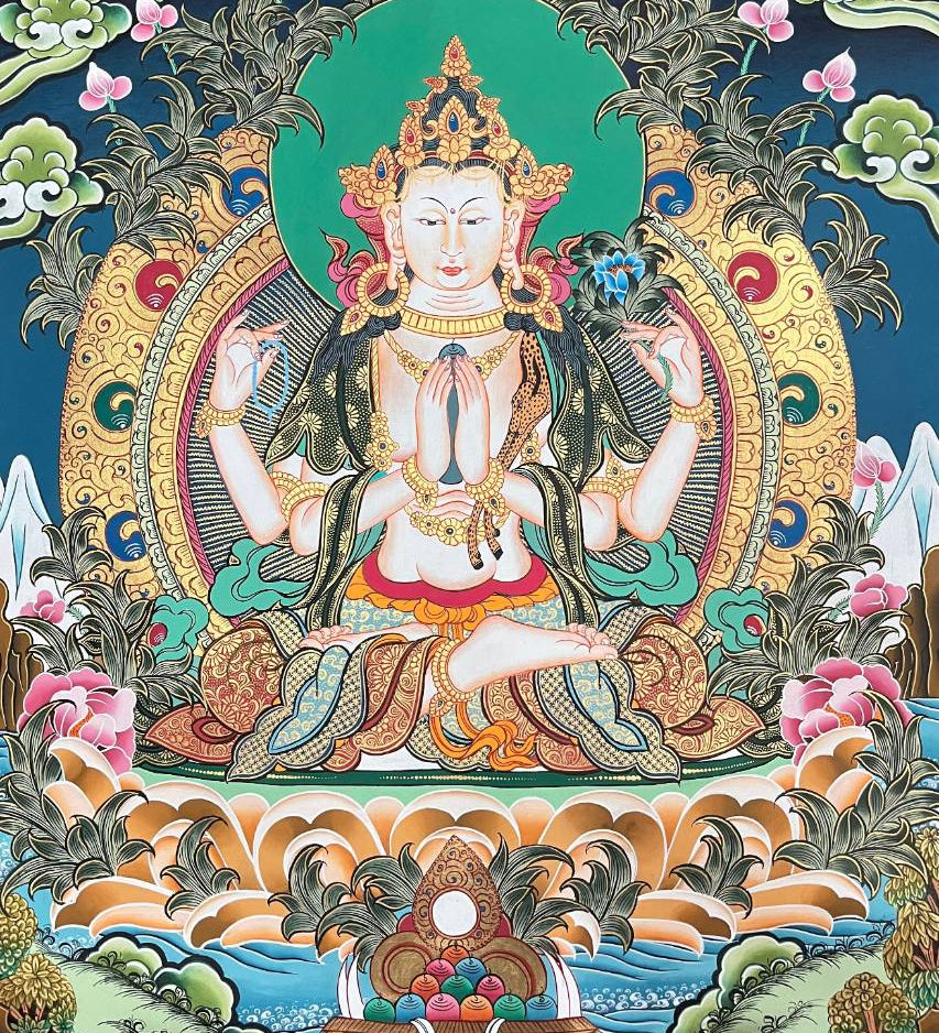 Chengrezi Thangka Painting – Kannon Authentic Tibetan Art 