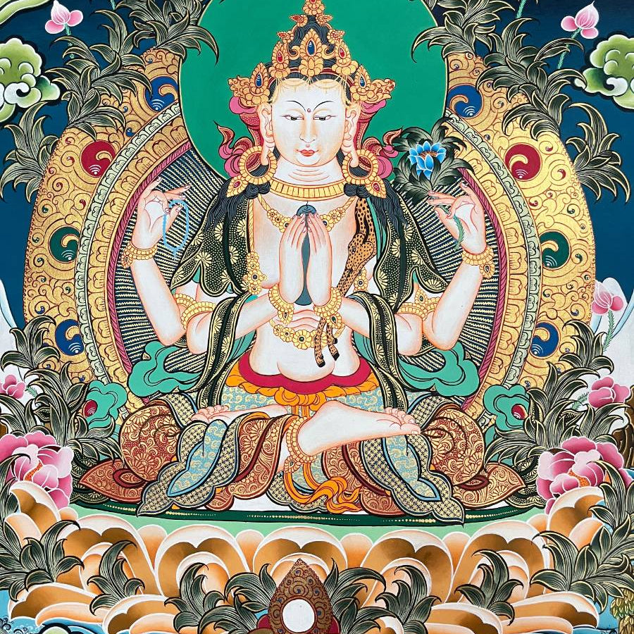 Chengrezi Thangka Painting – Kannon Authentic Tibetan Art 