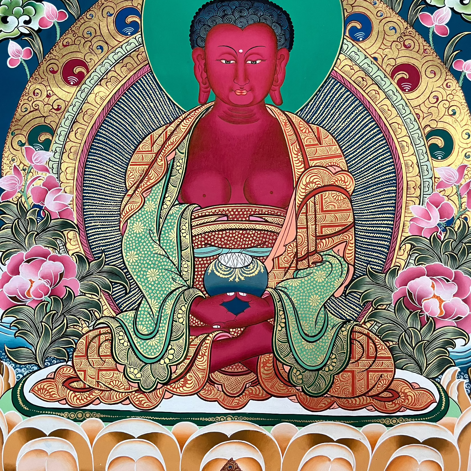 Amitabha Buddha Thangka  - Buddhist Painting