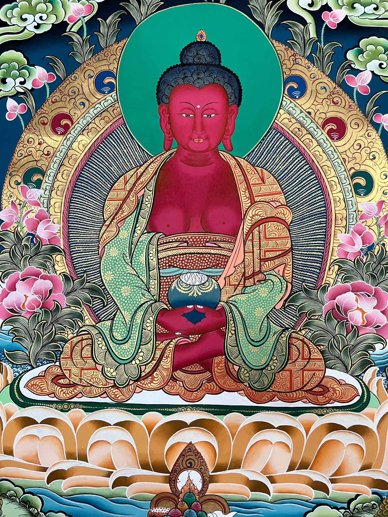 Amitabha Buddha Thangka  - Buddhist Painting