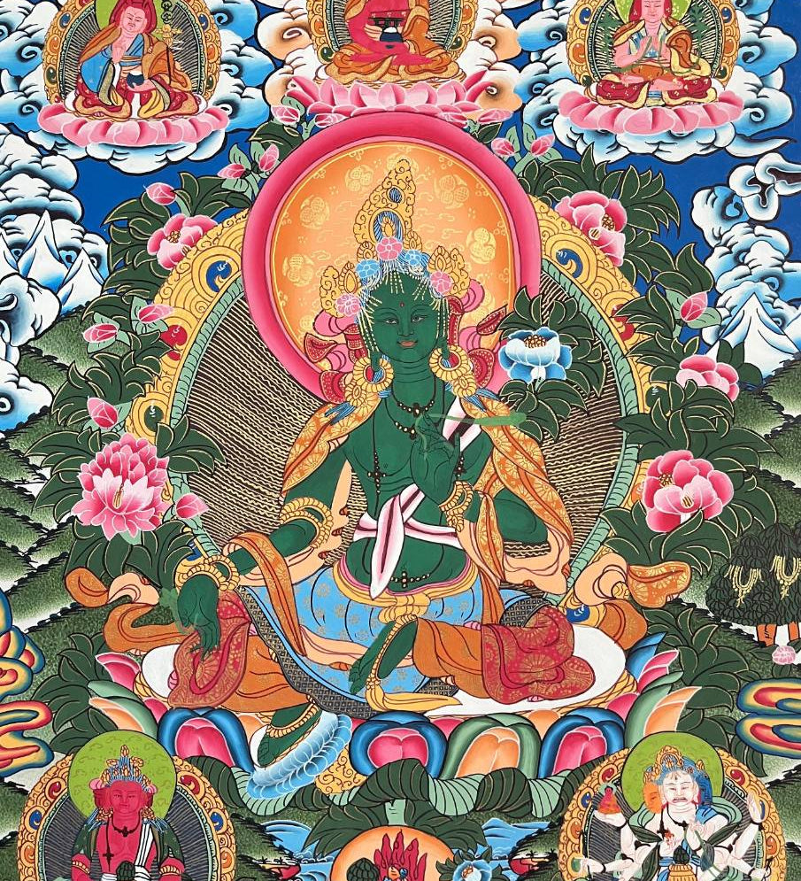 Green Tara Thangka - Tibetan Painting