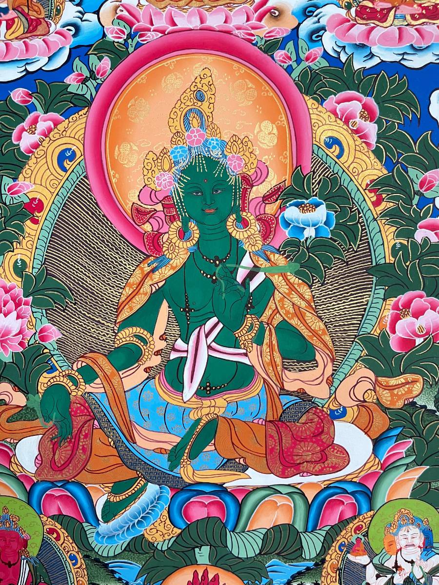 Green Tara Thangka - Tibetan Painting