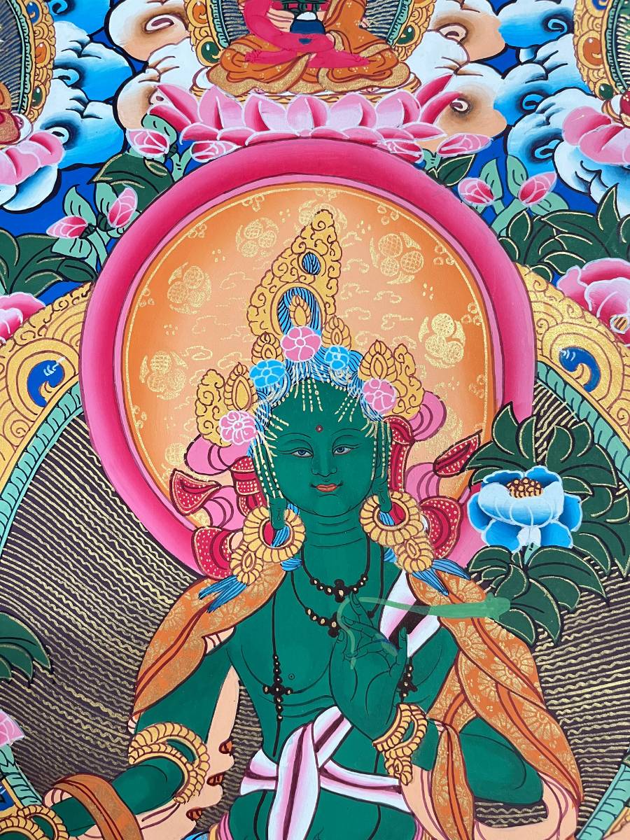 Green Tara Thangka - Tibetan Painting