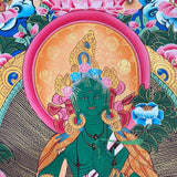 Green Tara Thangka - Tibetan Painting