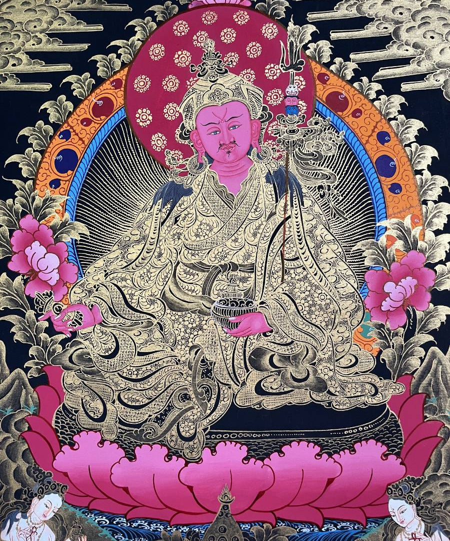 Guru Rinpoche Thangka - Handpainted Art