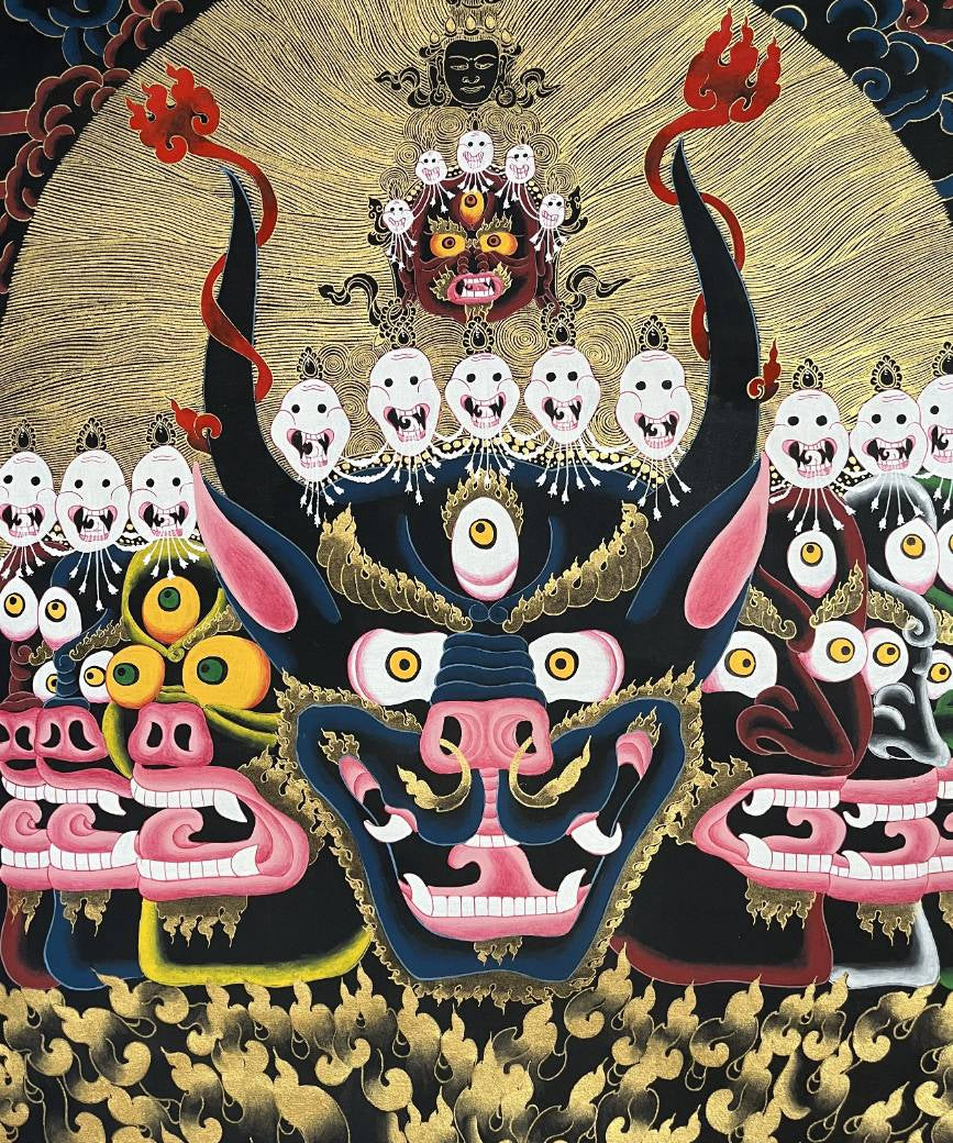 Yamantaka Head Thangka Painting