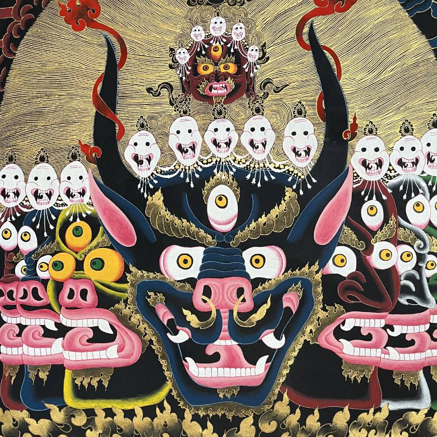 Yamantaka Head Thangka Painting