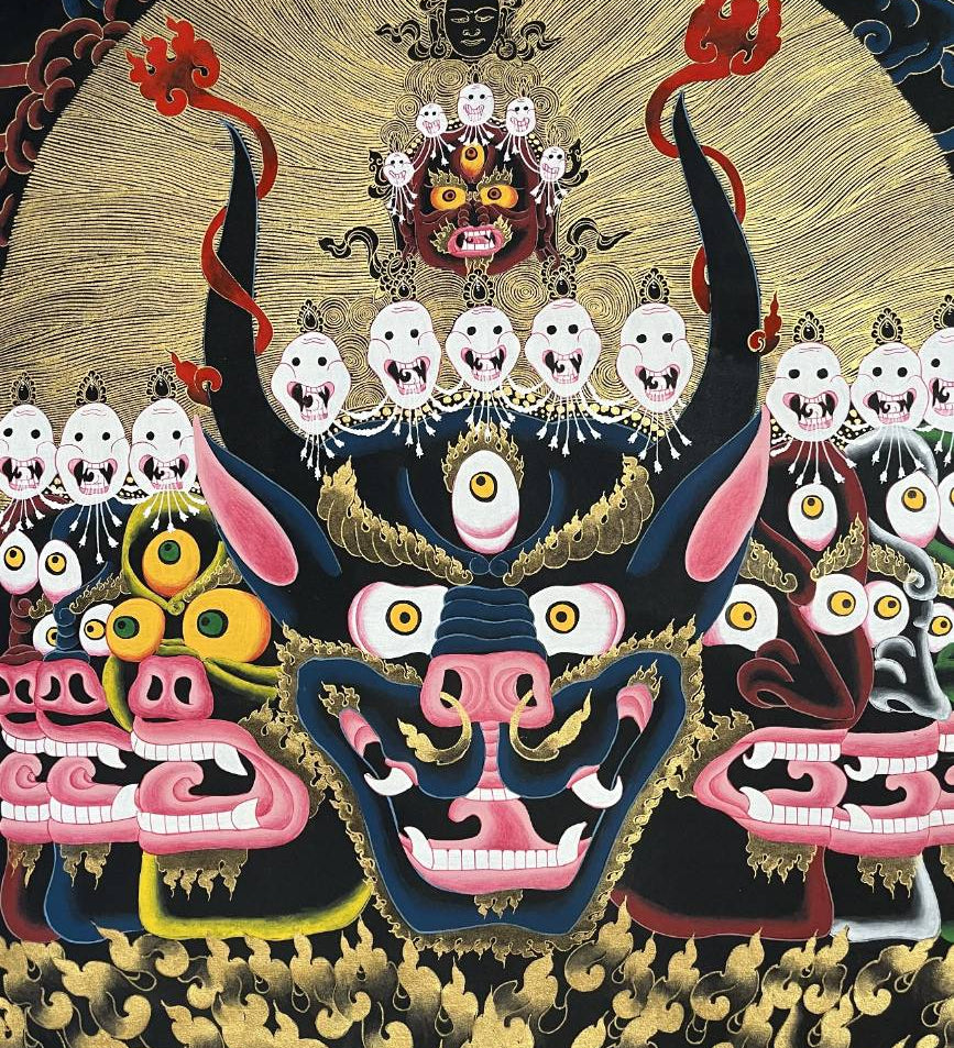 Yamantaka Head Thangka Painting