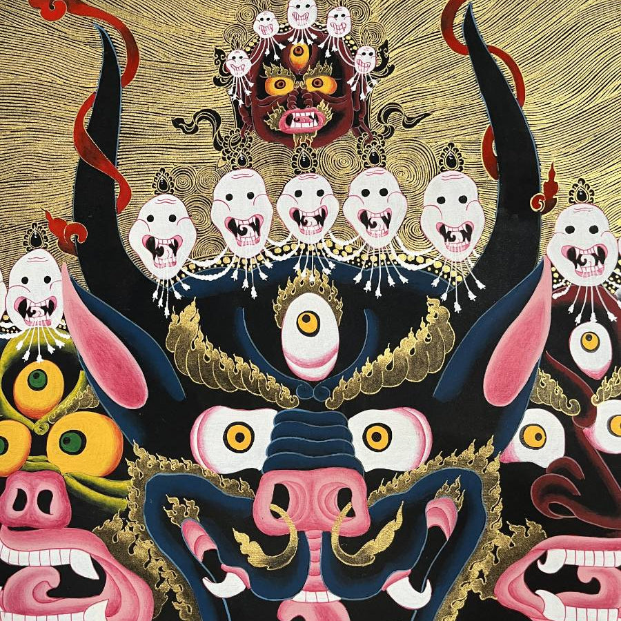 Manjusri wrathful form - Thangka Art