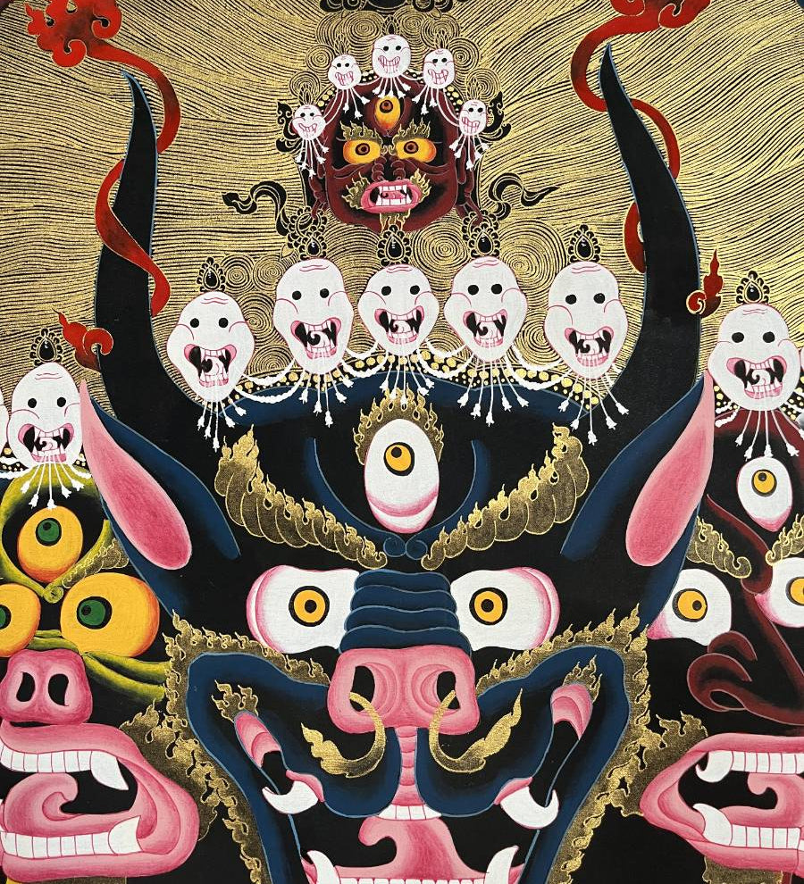 Manjusri wrathful form - Thangka Art