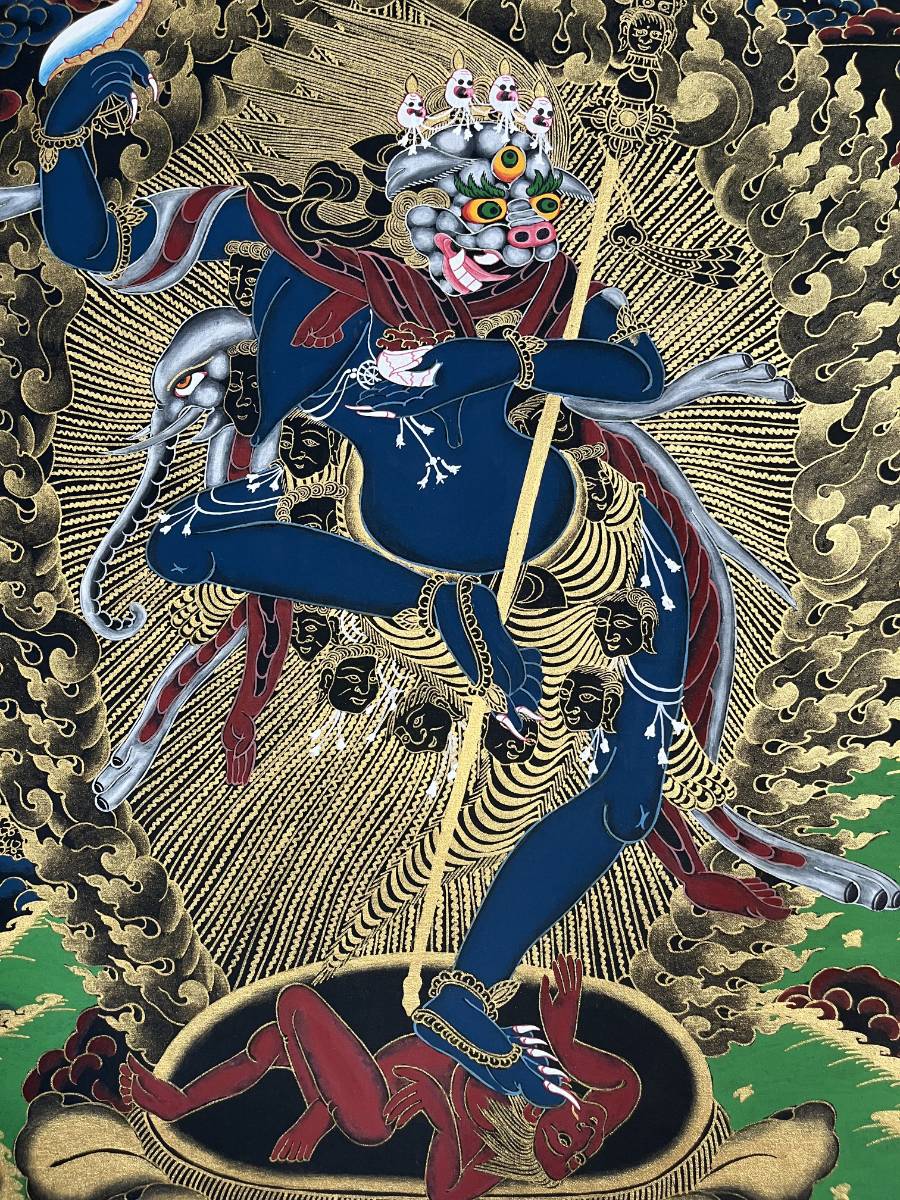 Lion face Thangka - Tibetan Painting