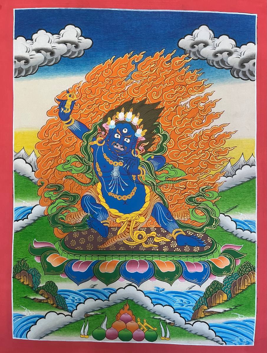 Vajrapani Thangka Painting - Wrathful deity.