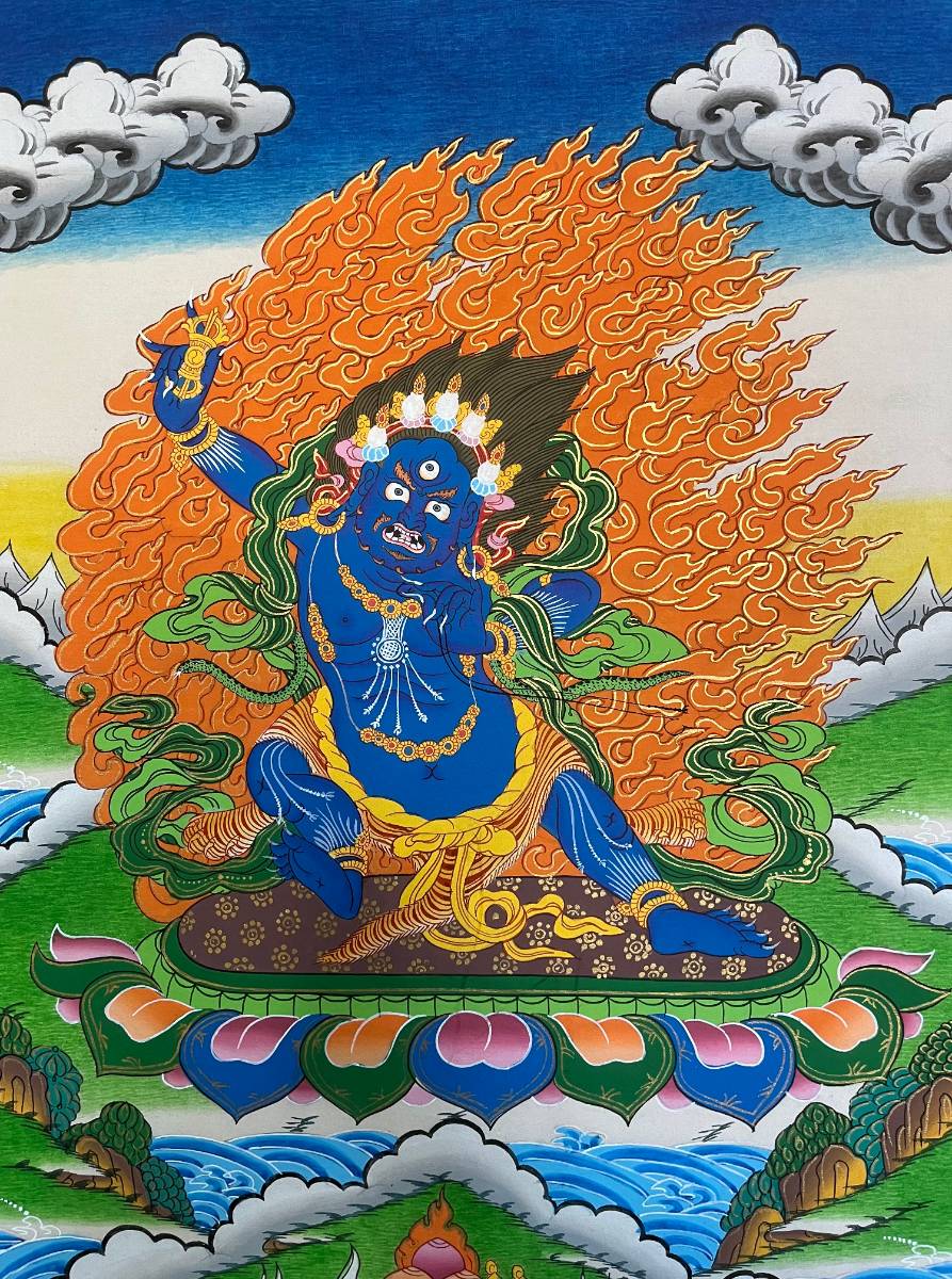 Vajrapani Thangka Painting - Wrathful deity.