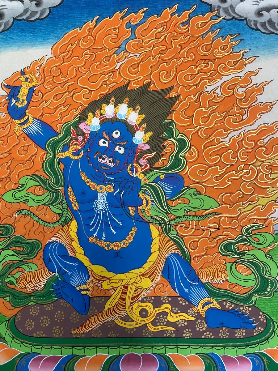 Vajrapani Thangka Painting - Wrathful deity.