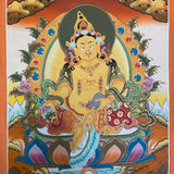 Yellow Zambala Thangka Painting - wealth deity painting