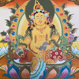 Yellow Zambala Thangka Painting - wealth deity painting