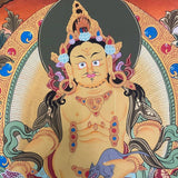 Yellow Zambala Thangka Painting - wealth deity painting