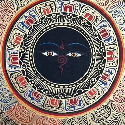 Round Mandala Thangka - Sacred Painting 