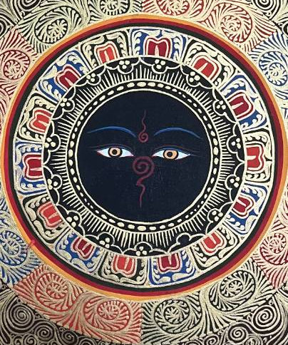 Round Mandala Thangka - Sacred Painting 