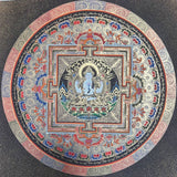 Deity Round Mandala Thangka for wall hanging decor.