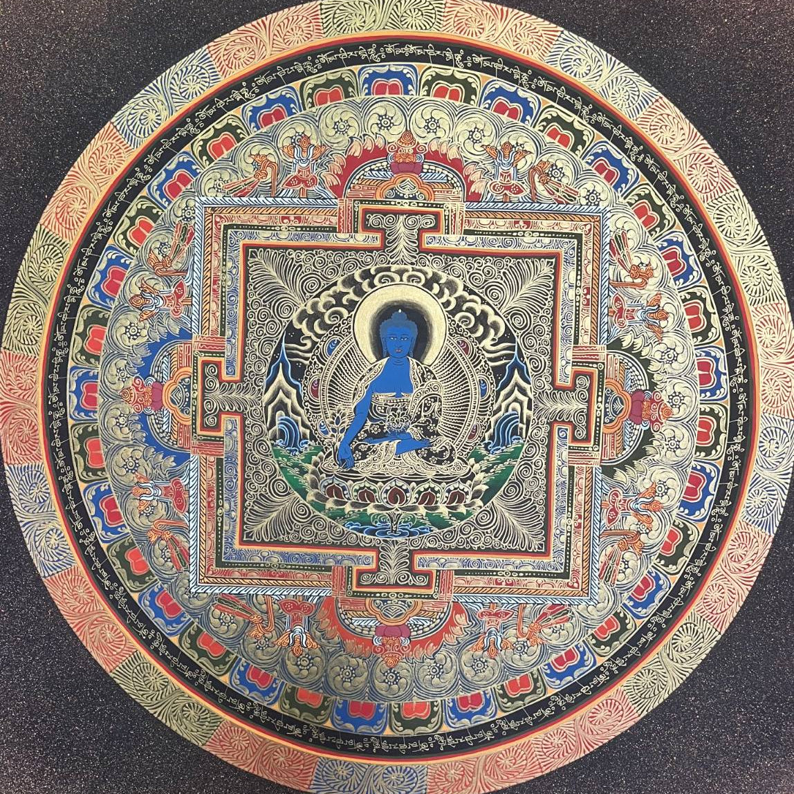 Medicine Round Mandala Thangka  - Tibetan Art