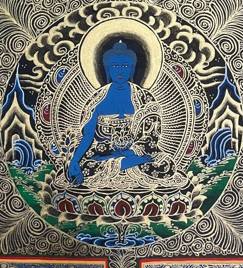 Deity Round Mandala Thangka  - Tibetan Art