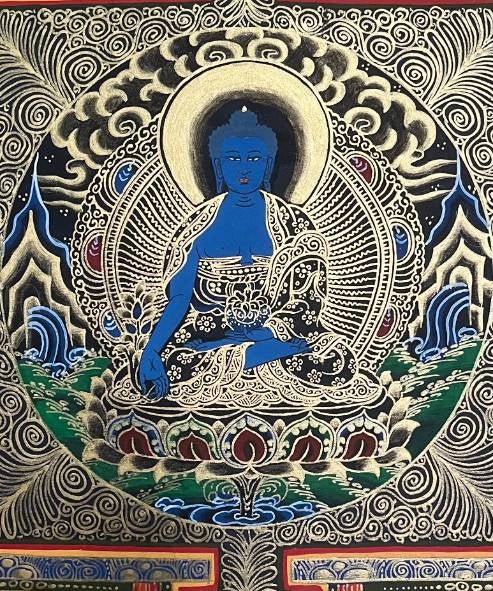 Deity Round Mandala Thangka  - Tibetan Art