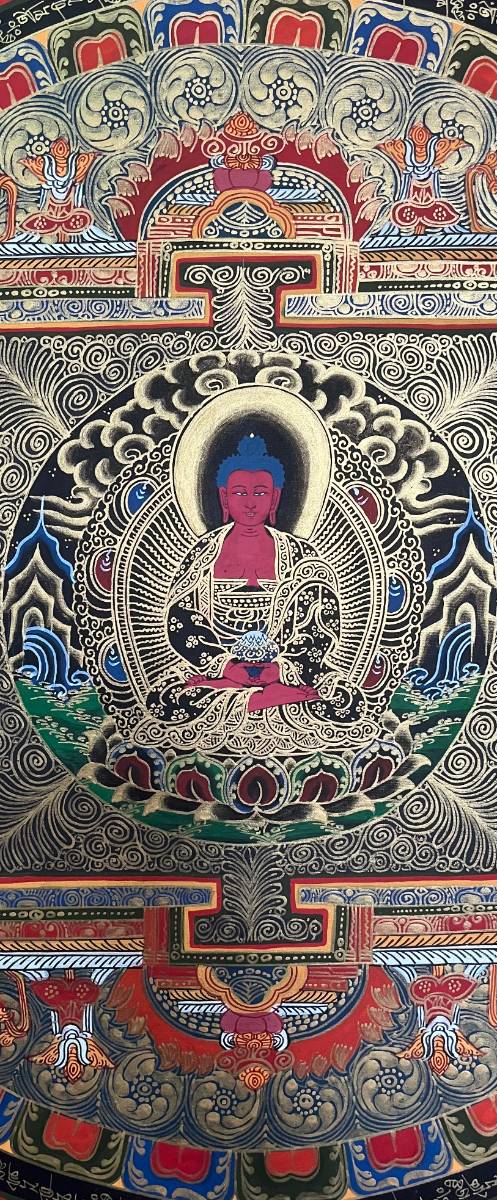 Deity Round Mandala Thangka  - Tibetan Art