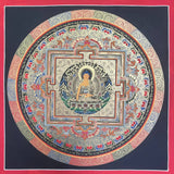 Shakyamuni Round Mandala Thangka  - Tibetan Art