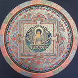 Shakyamuni Round Mandala Thangka  - Tibetan Art