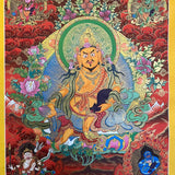 Zambala Thangka Painting with red background
