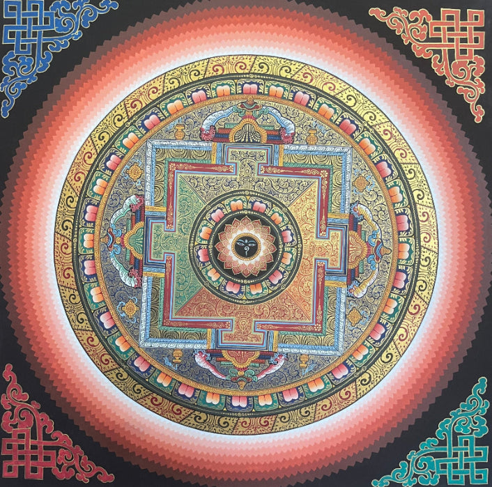 Round Mandala Thangka - Tibetan Painting