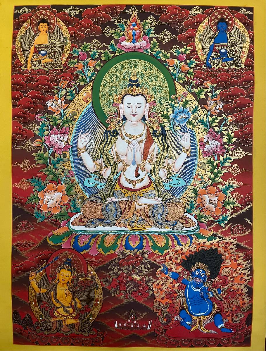 Chengresi Thangka Painting- Three set Bodhisattvas