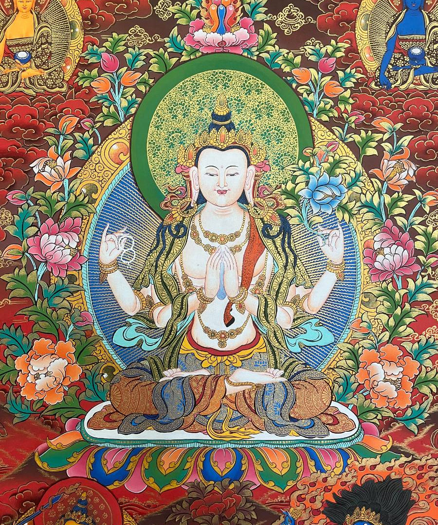 Chengresi Thangka Painting-- Three set Bodhisattvas