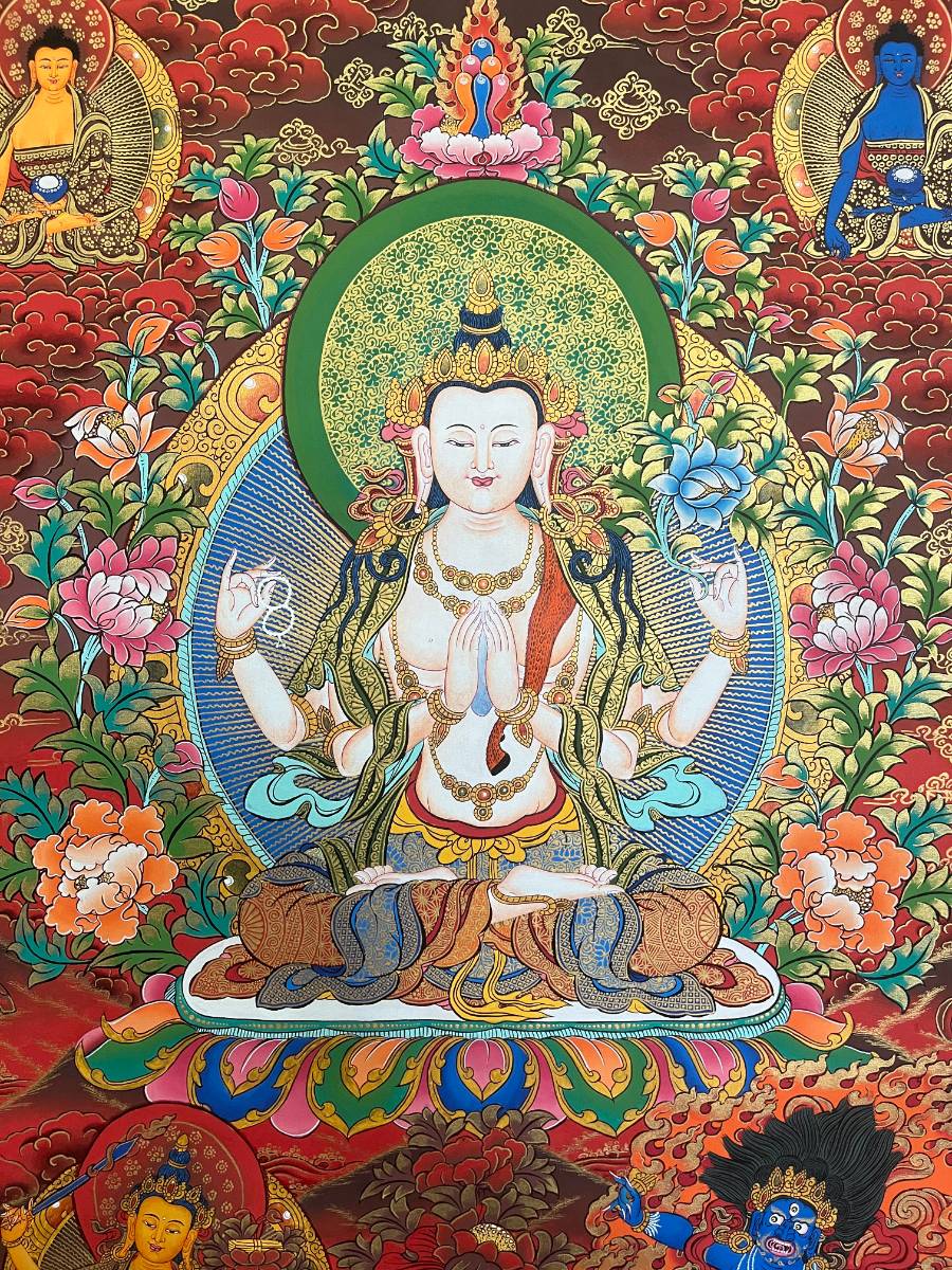 Chengresi Thangka Painting-- Three set Bodhisattvas