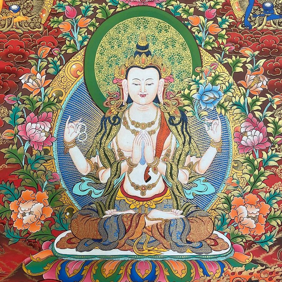 Chengresi Thangka Painting-- Three set Bodhisattvas