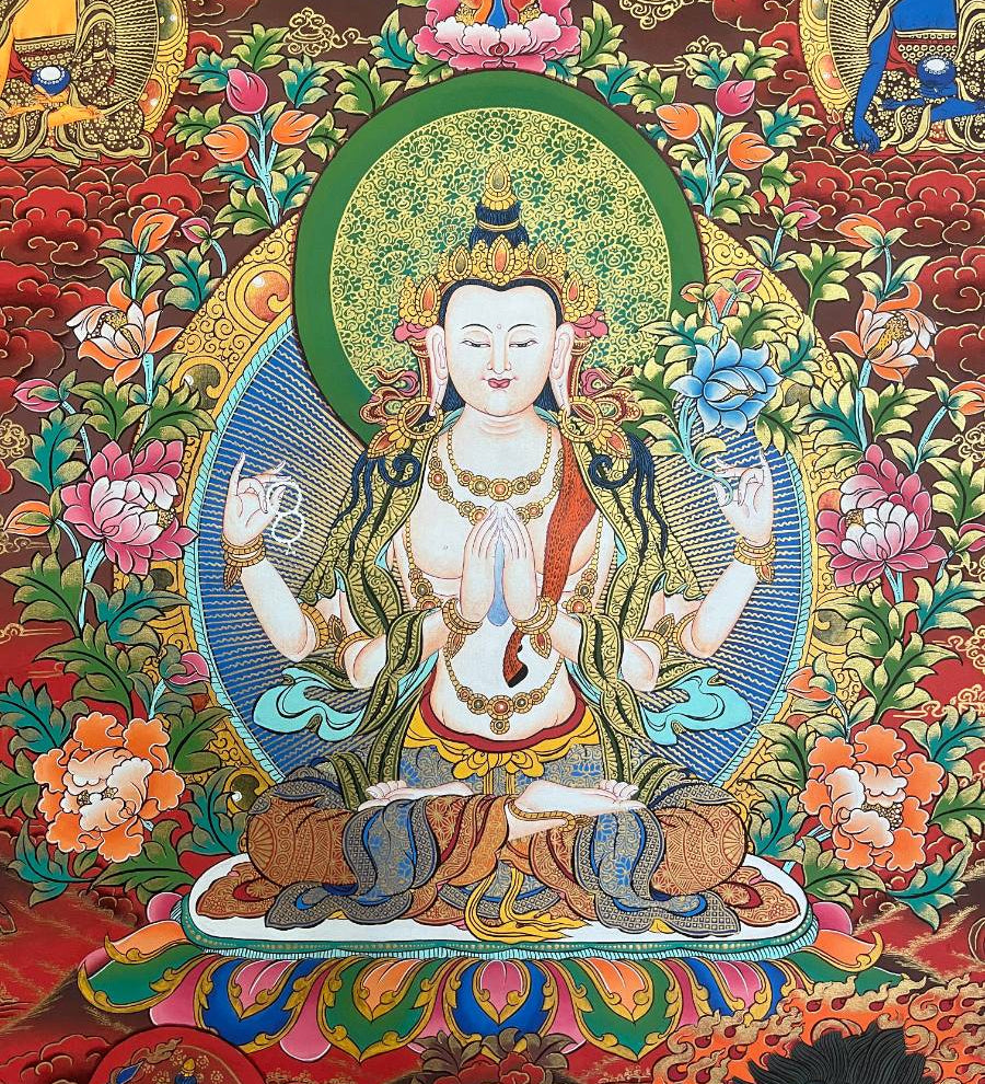 Chengresi Thangka Painting-- Three set Bodhisattvas