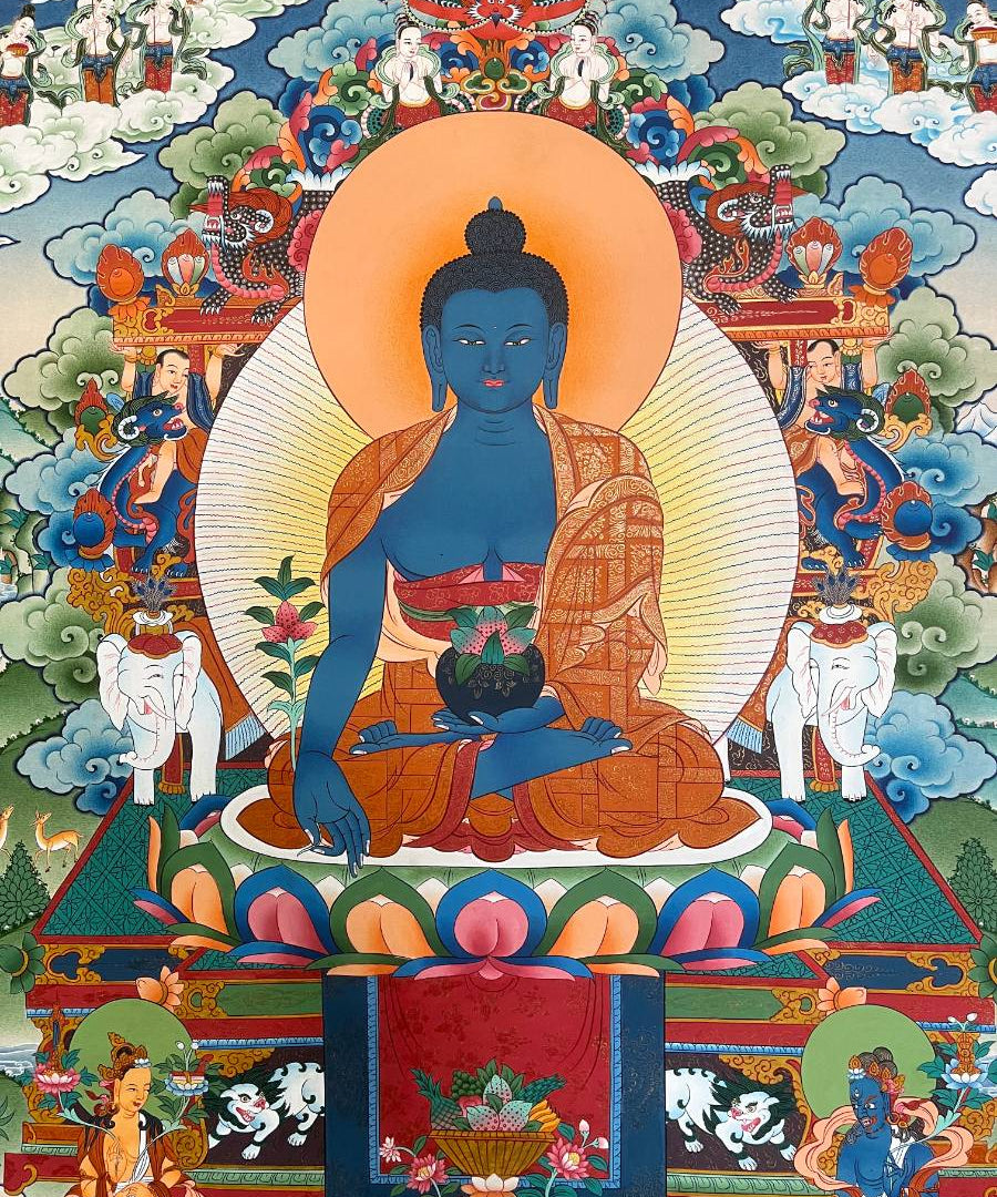 Medicine Buddha Thangka for meditation.