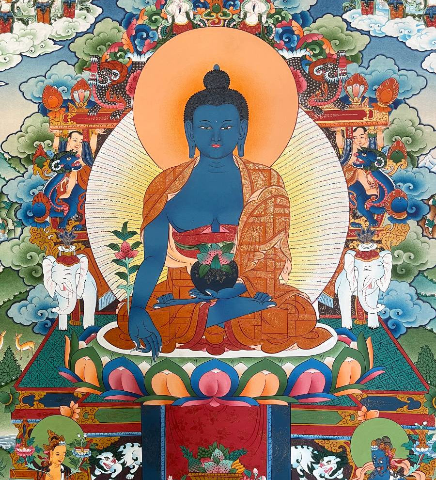 Medicine Buddha Thangka for meditation.