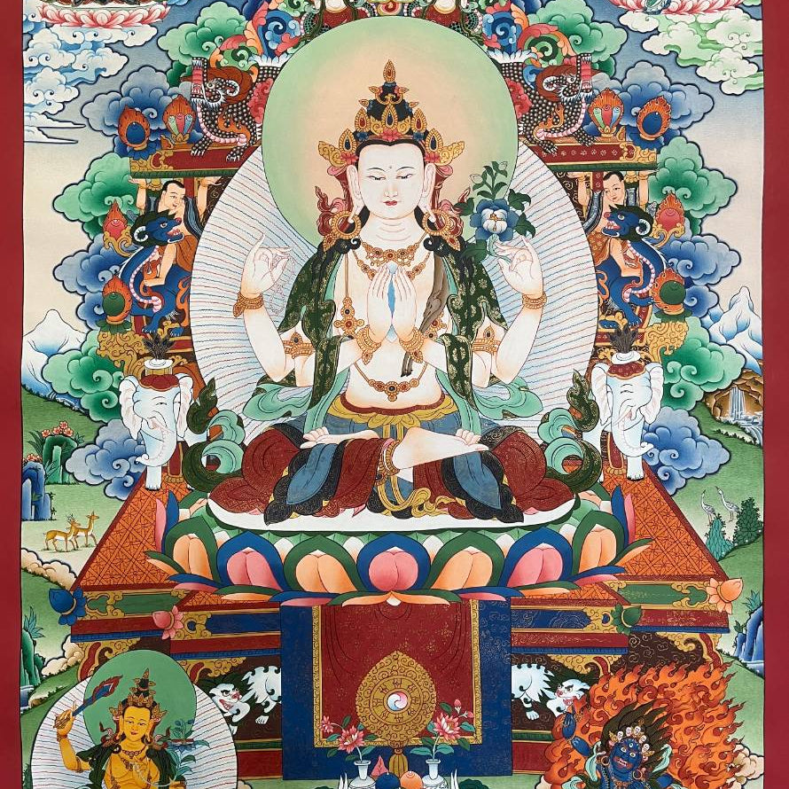 Chengresi Thangka Collection Pieces- Tibetan Painting 