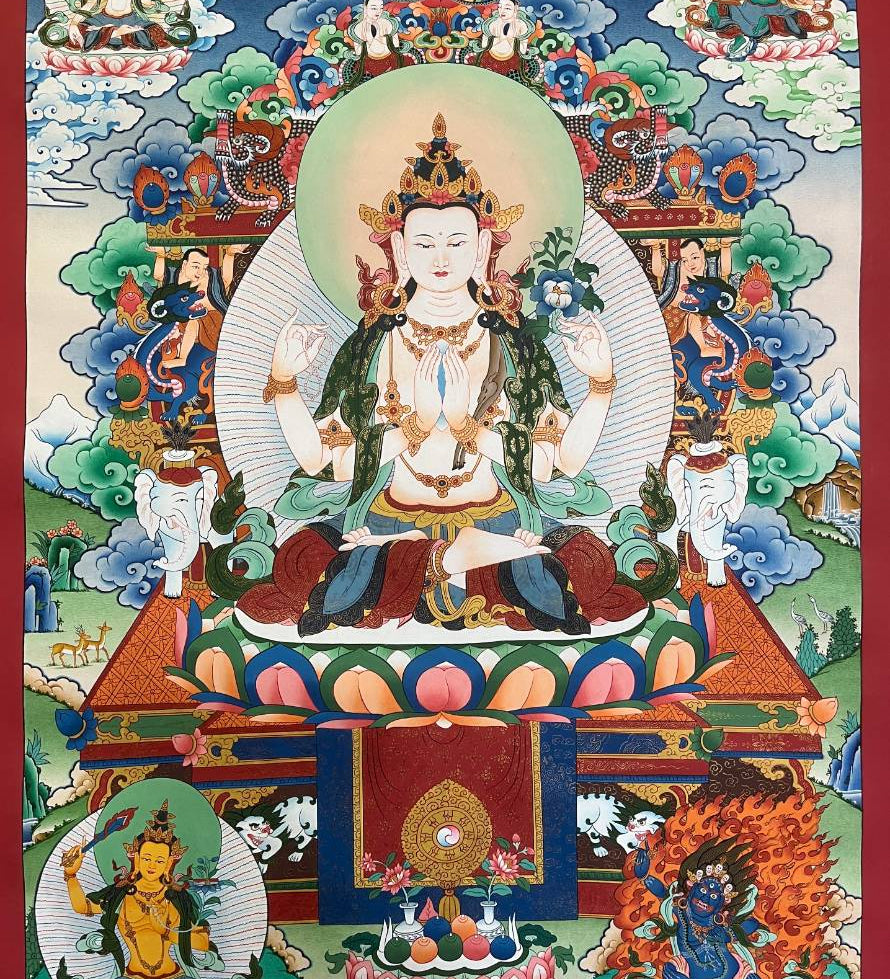 Chengresi Thangka Collection Pieces- Tibetan Painting 