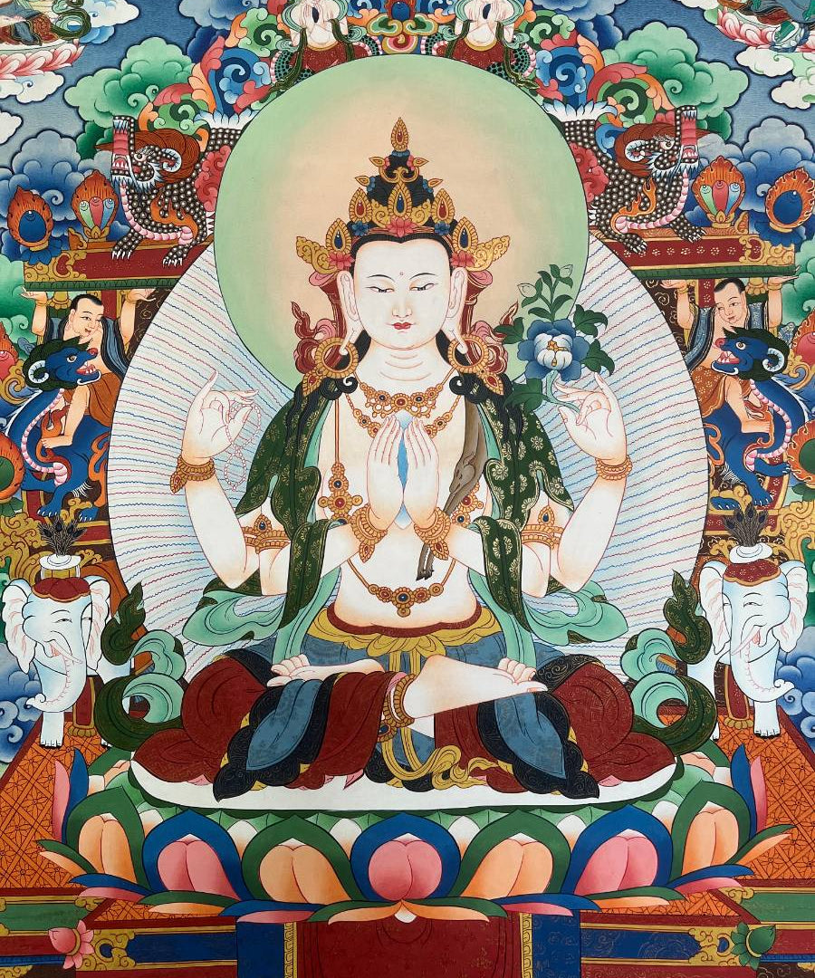 Chengresi Thangka Collection Pieces- Tibetan Painting 