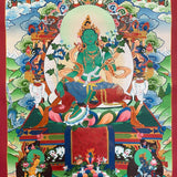 Green Tara  Collection piece Thangka - Handpainted Art