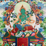 Green Tara Thangka - Handpainted Art