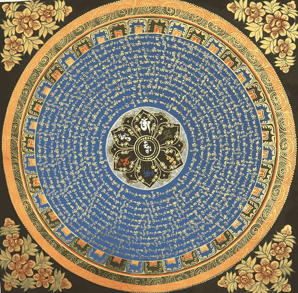 Mantra Mandala Thangka - Tibetan Painting 