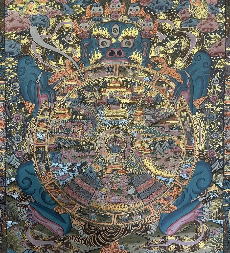 Wheel of Life Thangka for meditation and spirituality.